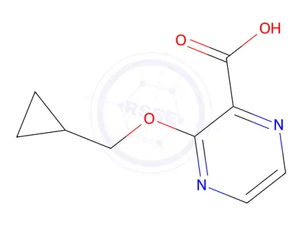 Chemical structure of 3-(Cyclopropylmethoxy)pyrazine-2-carboxylic Acid