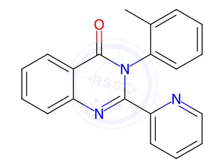 Chemical structure of 2-(2-Pyridinyl)-3-(2-methylphenyl)-3,4-dihydroquinazoline-4-one