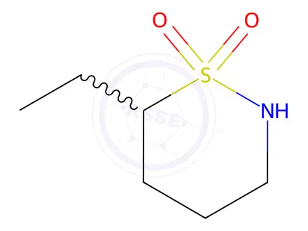 Chemical structure of 6-ethyl-1,2-thiazinane-1,1-dione