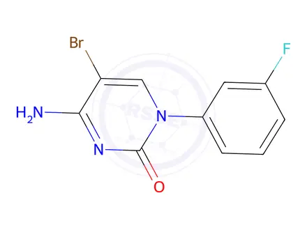 Chemical structure of 4-Amino-5-bromo-1-(3-fluorophenyl)pyrimidin-2(1H)-one