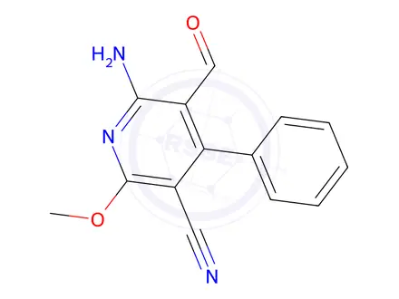 Chemical structure of 6-Amino-5-formyl-2-methoxy-4-phenylnicotinonitrile
