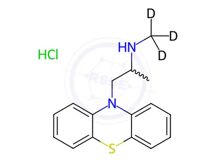 Chemical structure of rac N-Demethyl Promethazine-d3 Hydrochloride