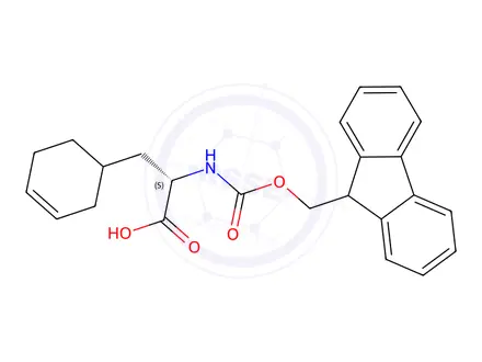 Chemical structure of 3-Cyclohexene-1-propanoic acid, α-[[(9H-fluoren-9-ylmethoxy)carbonyl]amino]-, (αS)-