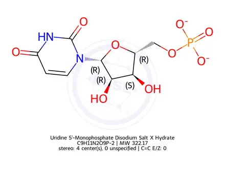 Chemical structure of Uridine 5'-monophosphate disodium salt