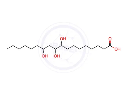 Chemical structure of Octadecanoic acid, 9,10,12-trihydroxy-