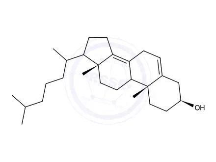 Chemical structure of 8(14)-dehydrocholesterol