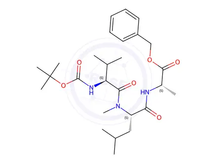 Chemical structure of Benzyl N-((tert-butoxycarbonyl)-L-valyl)-N-methyl-L-leucyl-L-alaninate