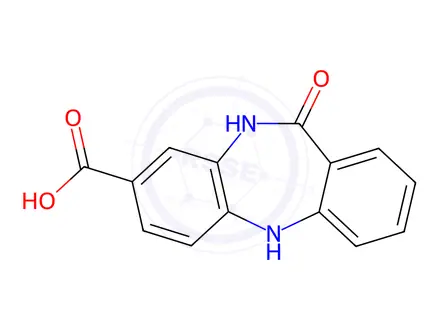 Chemical structure of 11-oxo-10,11-dihydro-5H-dibenzo[b,e][1,4]diazepine-8-carboxylic acid
