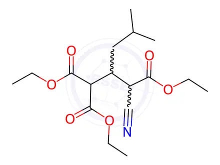 Chemical structure of Triethyl 3-cyano-2-isobutylpropane-1,1,3-tricarboxylate