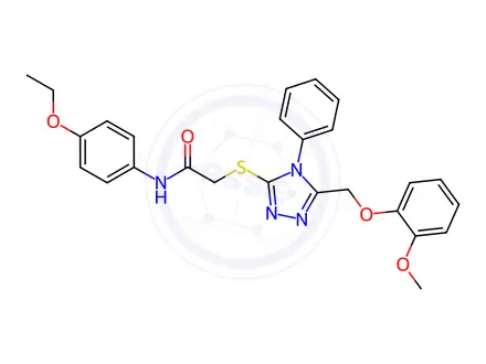 Chemical structure of N-(4-Ethoxyphenyl)-2-((5-((2-methoxyphenoxy)methyl)-4-phenyl-4H-1,2,4-triazol-3-yl)thio)acetamide
