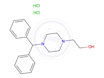 Chemical structure of 4-Benzhydryl-1-piperazineethanol Dihydrochloride