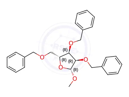 Chemical structure of Methyl 2,3,5-Tri-O-benzyl-β-D-ribofuranoside