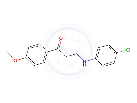 Chemical structure of 3-((4-Chlorophenyl)amino)-1-(4-methoxyphenyl)propan-1-one