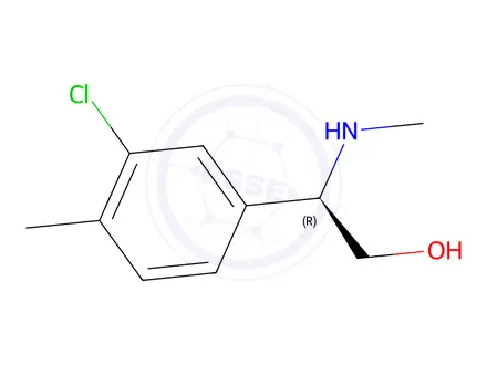 Chemical structure of (R)-2-(3-chloro-4-methylphenyl)-2-(methylamino)ethan-1-ol