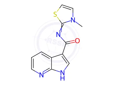 Chemical structure of (Z)-N-(3-methylthiazol-2(3H)-ylidene)-1H-pyrrolo[2,3-b]pyridine-3-carboxamide