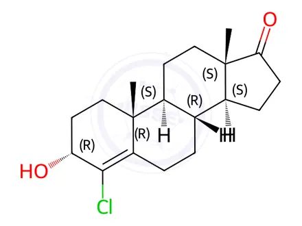 Chemical structure of 4-Chloroandrost-4-en-3a-ol-17-one