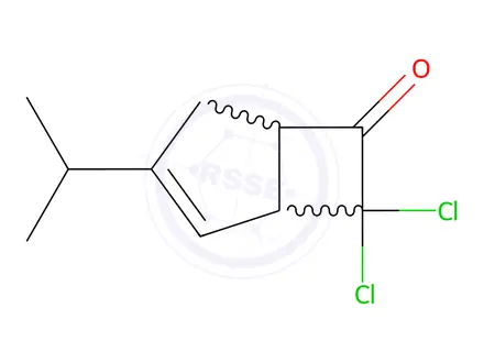 Chemical structure of 7,7-Dichloro-3-isopropylbicyclo[3.2.0]hept-2-en-6-one