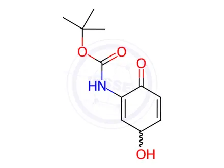 Chemical structure of Carbamic acid, (3-hydroxy-6-oxo-1,4-cyclohexadien-1-yl)-, 1,1-dimethylethyl ester (9CI)