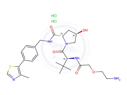 Chemical structure of (S,R,S)-AHPC-PEG1-NH2 (dihydrochloride)