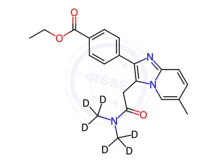 Chemical structure of Zolpidem Phenyl-4-carboxylic Acid Ethyl Ester-d6