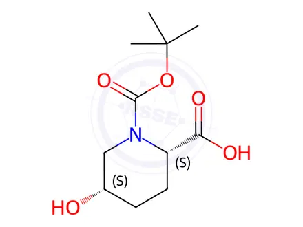 Chemical structure of 1,2-Piperidinedicarboxylic acid, 5-hydroxy-, 1-(1,1-diMethylethyl) ester, (2S,5S)-