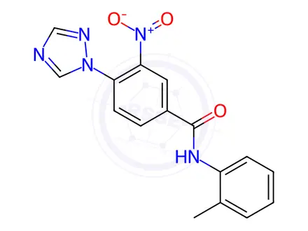 Chemical structure of 3-Nitro-N-(o-tolyl)-4-(1H-1,2,4-triazol-1-yl)benzamide