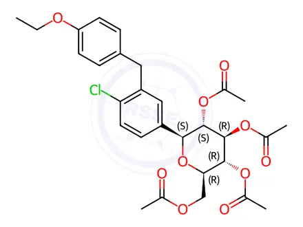 Chemical structure of Dapagliflozin Tetraacetate