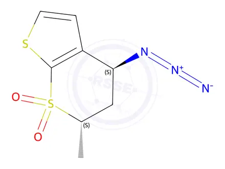 Chemical structure of (2S,4S)-4-Azido-2-methyl-2H,3H,4H-1lambda6-thieno[2,3-b]thiopyran-1,1-dione