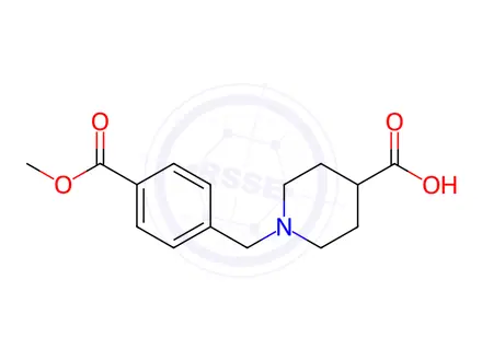 Chemical structure of 1-(4-(methoxycarbonyl)benzyl)piperidine-4-carboxylic acid