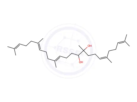 Chemical structure of 2,6,10,15,19,23-Hexamethyl-2,6,14,18,22-tetracosapentaene-10,11-diol