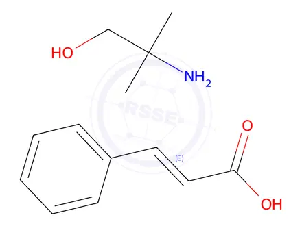 Chemical structure of cinnamic acid, compound with 2-amino-2-methylpropan-1-ol (1:1)