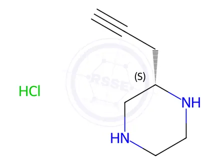 Chemical structure of Piperazine, 2-(2-propyn-1-yl)-, hydrochloride (1:2), (2S)-