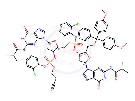 Chemical structure of FULLY PROTECTED DEOXYNUCLEOTIDE DIMER*D(GPGP)