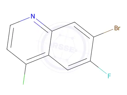 Chemical structure of 7-Bromo-4-chloro-6-fluoroquinoline