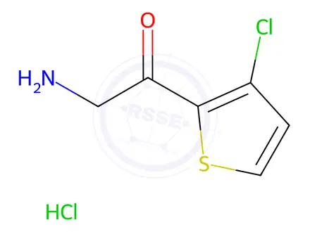 Chemical structure of 2-(3-chloro-2-thienyl)-2-oxo-1-ethanaminium chloride