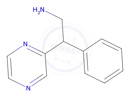 Chemical structure of 2-Phenyl-2-(pyrazin-2-yl)ethan-1-amine