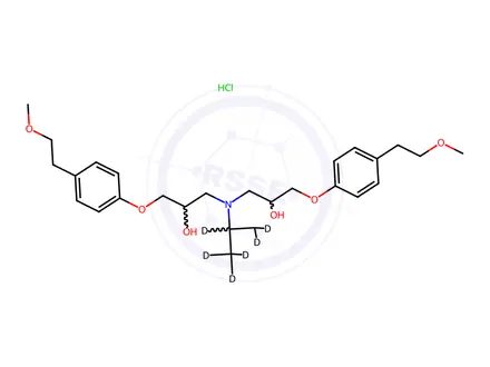 Chemical structure of Metoprolol EP Impurity O-D7 Hydrochloride