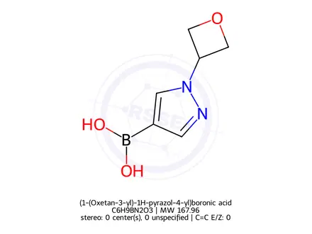 Chemical structure of (1-(Oxetan-3-yl)-1H-pyrazol-4-yl)boronic acid