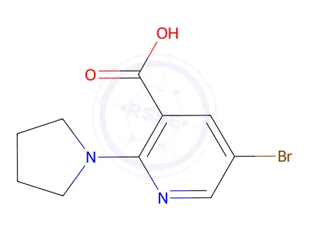 Chemical structure of 5-Bromo-2-(pyrrolidin-1-yl)nicotinic acid