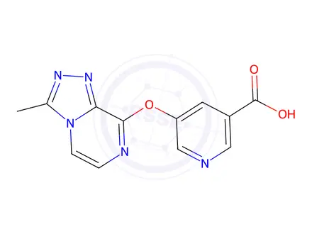 Chemical structure of 5-((3-Methyl-[1,2,4]triazolo[4,3-a]pyrazin-8-yl)oxy)nicotinic acid