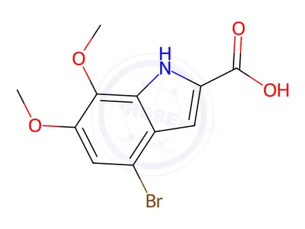 Chemical structure of 4-Bromo-6,7-dimethoxy-1H-indole-2-carboxylic Acid