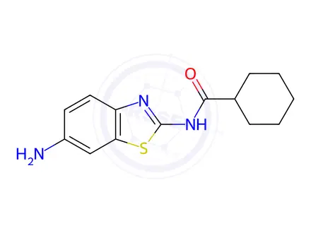 Chemical structure of N-(6-Aminobenzo[d]thiazol-2-yl)cyclohexanecarboxamide