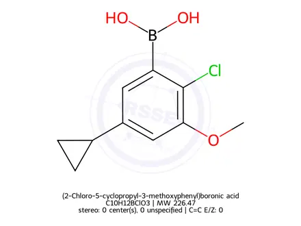 Chemical structure of (2-Chloro-5-cyclopropyl-3-methoxyphenyl)boronic acid