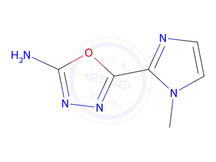 Chemical structure of 5-(1-methyl-1H-imidazol-2-yl)-1,3,4-oxadiazol-2-amine