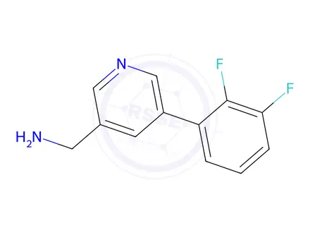 Chemical structure of (5-(2,3-Difluorophenyl)pyridin-3-yl)methanamine