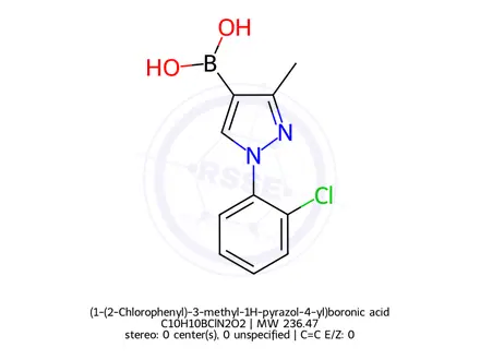 Chemical structure of (1-(2-Chlorophenyl)-3-methyl-1H-pyrazol-4-yl)boronic acid