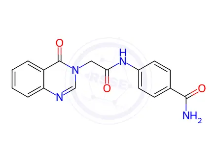 Chemical structure of 4-(2-(4-Oxoquinazolin-3(4H)-yl)acetamido)benzamide