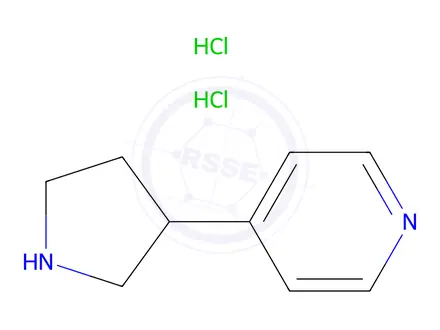 Chemical structure of Pyridine, 4-(3-pyrrolidinyl)-, dihydrochloride