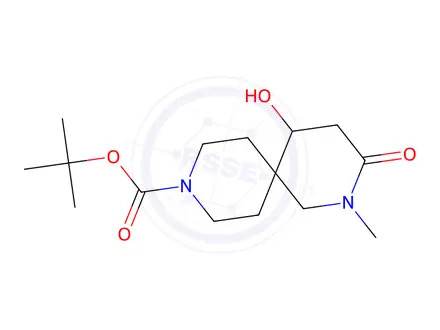 Chemical structure of Tert-butyl 5-hydroxy-2-methyl-3-oxo-2,9-diazaspiro[5.5]Undecane-9-carboxylate
