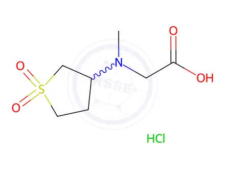 Chemical structure of 2-[(1,1-Dioxo-1lambda6-thiolan-3-yl)(methyl)amino]acetic acid hydrochloride